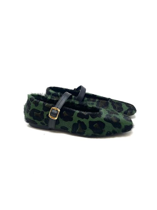 Ballerina in cavallino leopardo IL LACCIO | 4062PONYGREEN